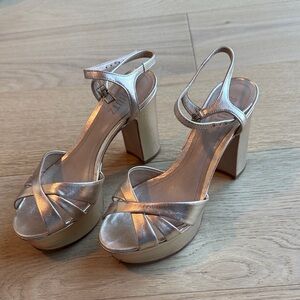 SCHUTZ Metallic Gold Platform Sandals